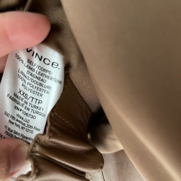 VINCE Women’s Leather Cropped Jacket, Color Brown, Size XXS - Picture 10 of 10